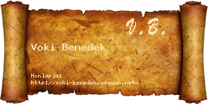 Voki Benedek névjegykártya